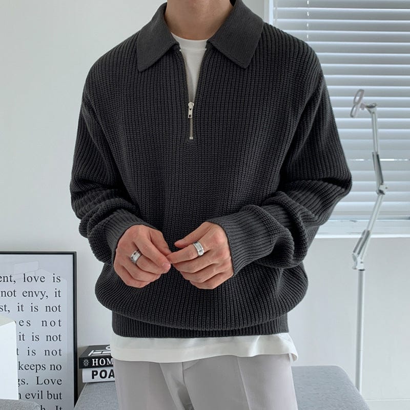 Oliver | Ribbed Knit Quarter-Zip Sweater