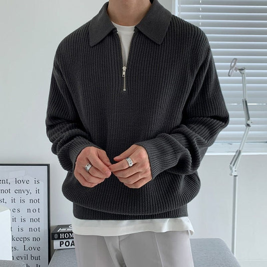 Oliver | Ribbed Knit Quarter-Zip Sweater