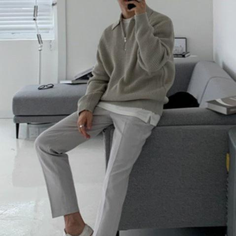 Oliver | Ribbed Knit Quarter-Zip Sweater