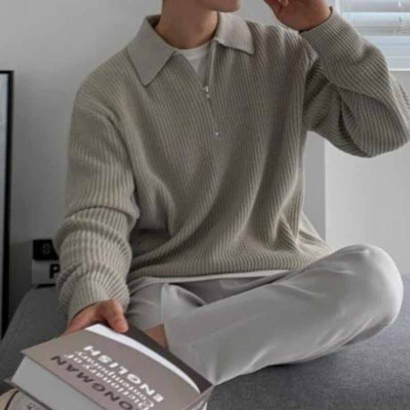 Oliver | Ribbed Knit Quarter-Zip Sweater